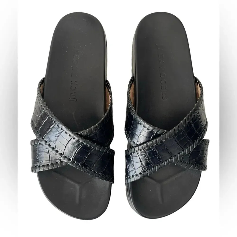 Jack Rogers Lexi criss cross sandals black 7 - Picture 3 of 10